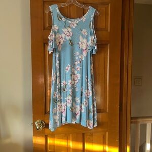 Light Blue Floral Sundress with Flowing Design